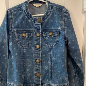 Girls adorable Lands End jean coat with stars! Perfect for fall season!